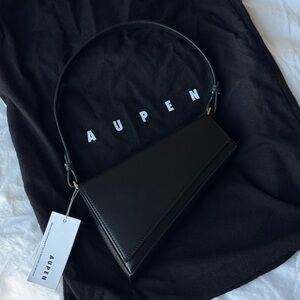 NEW Aupen Black Vegan Leather Shoulder Bag